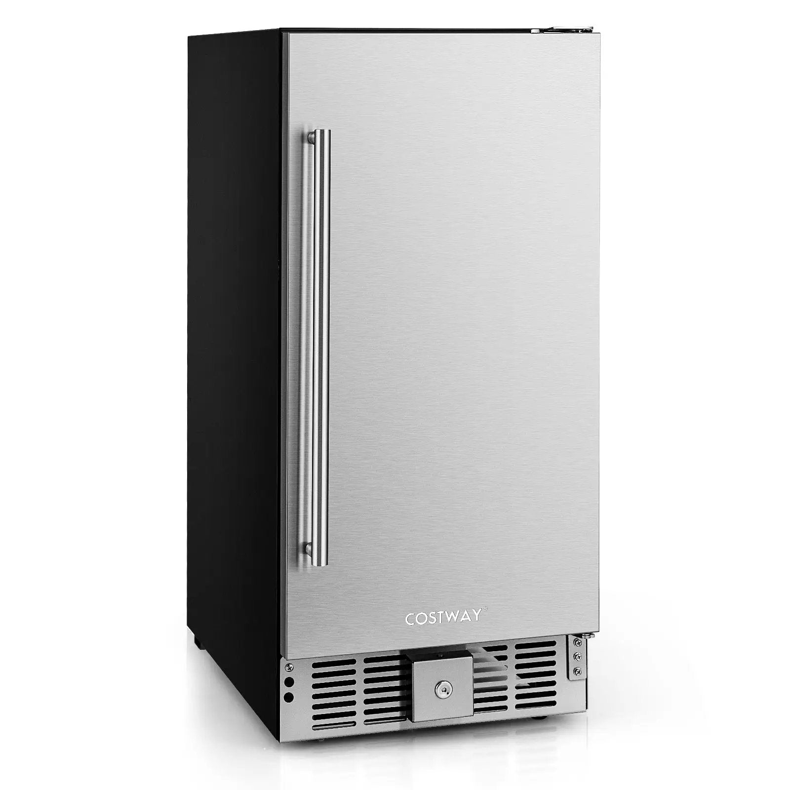 Compact Refrigerator with Adjustable Thermostat and Stainless Steel Door-Silver by DirectDeals