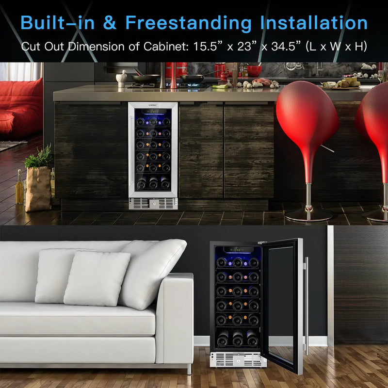 15 Inch 30-Bottle Wine Cooler with Temperature Memory by DirectDeals