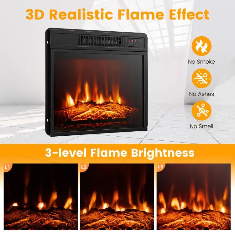 18 Inch 1400W Electric TV Stand Fireplace with Shelf by DirectDeals