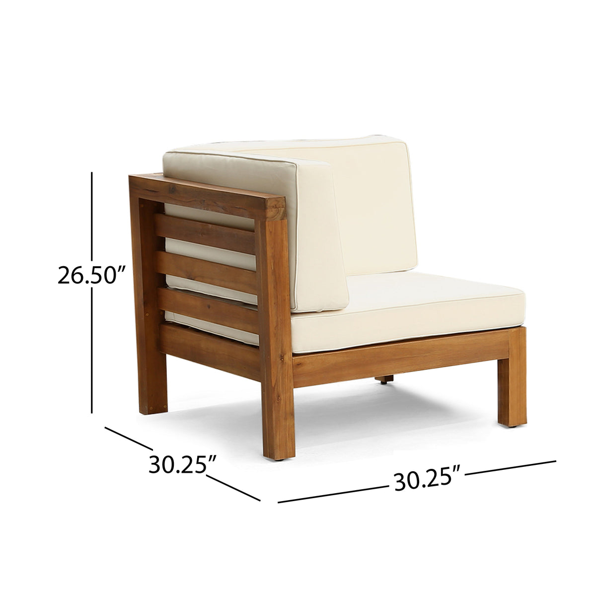 Oana L Arm Chair with Acacia Wood Frame - Multiple Colors, photo 5 of 10