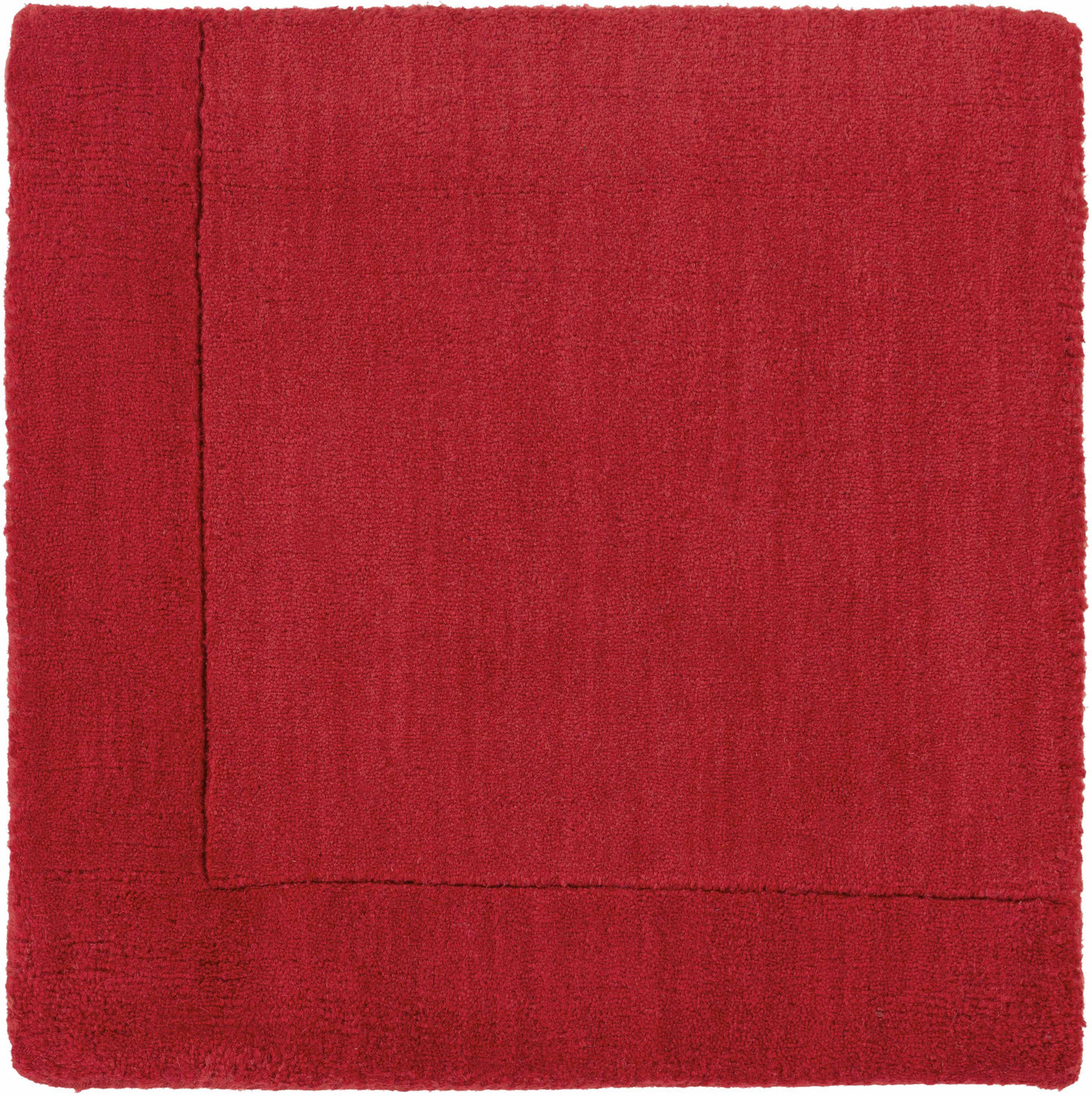 Bordered Solid Red Wool Rug by Boutique Rugs