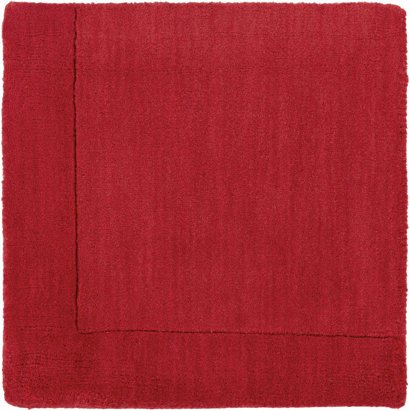 Bordered Solid Red Wool Rug by Boutique Rugs