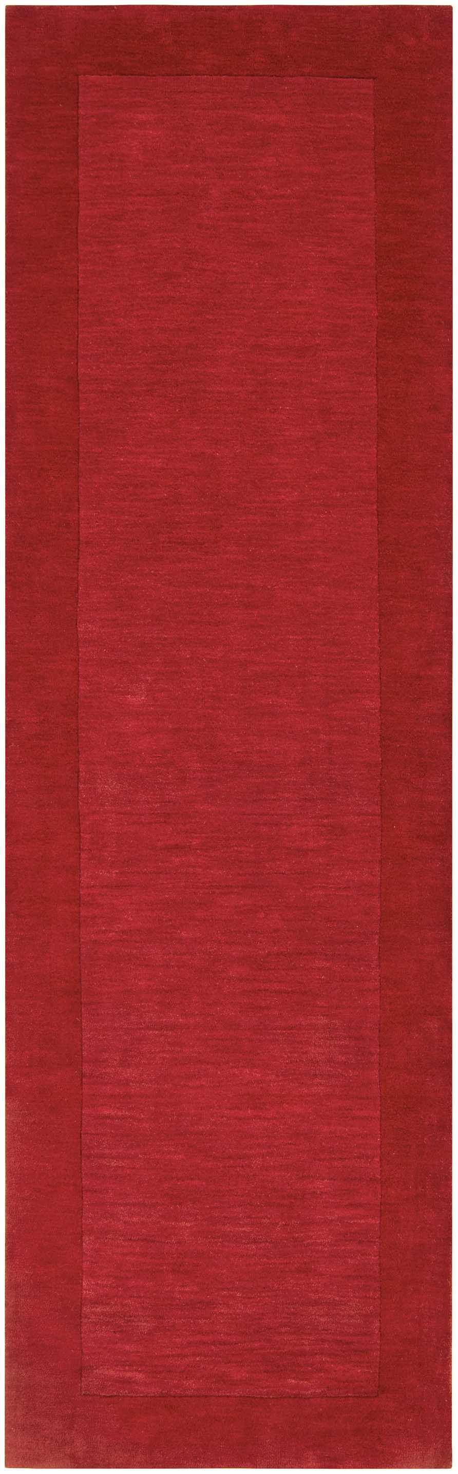 Bordered Solid Red Wool Rug by Boutique Rugs