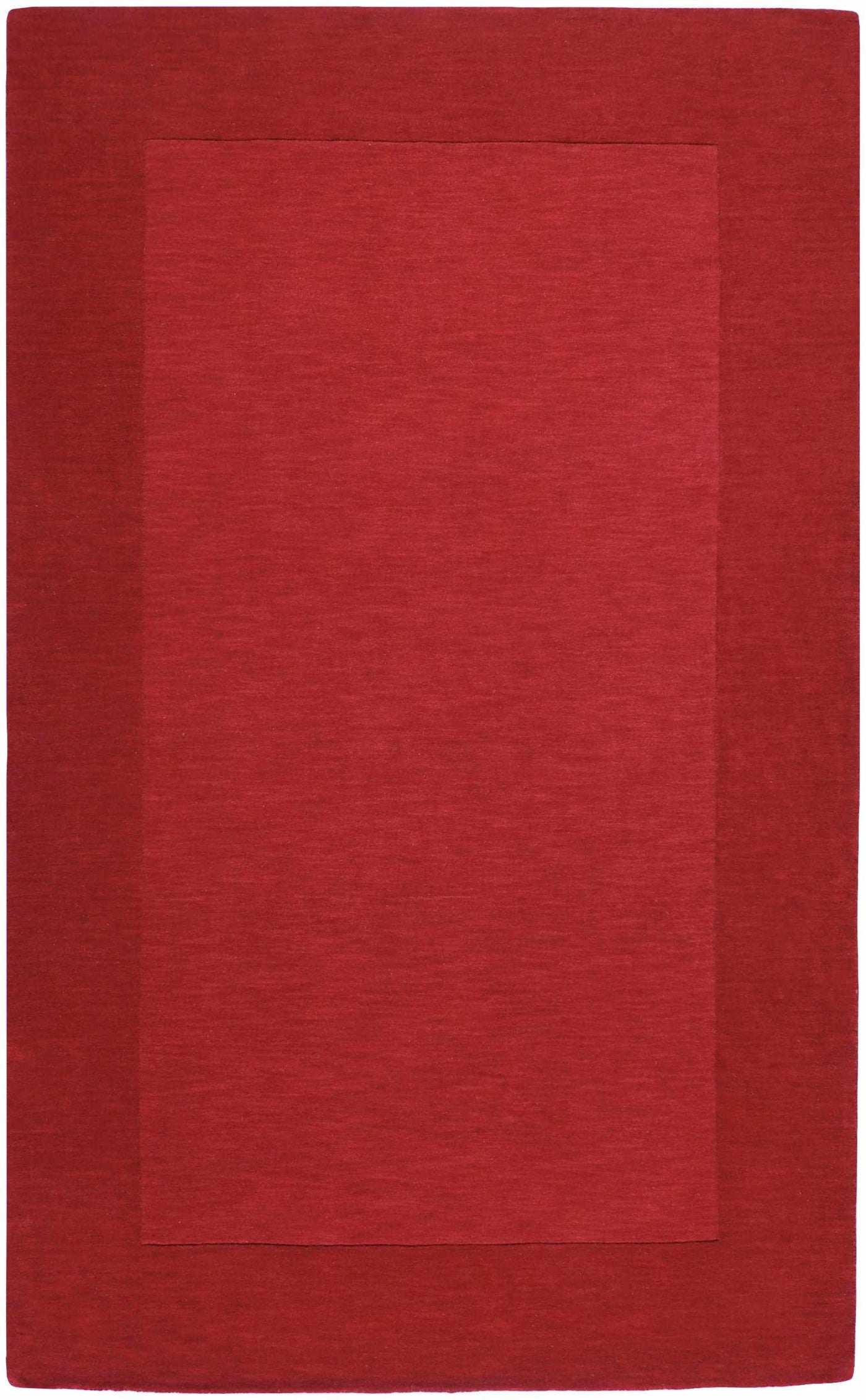 Bordered Solid Red Wool Rug by Boutique Rugs
