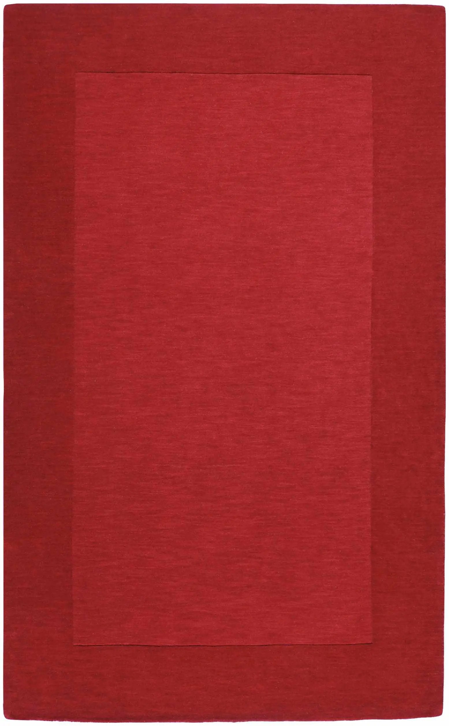 Bordered Solid Red Wool Rug by Boutique Rugs