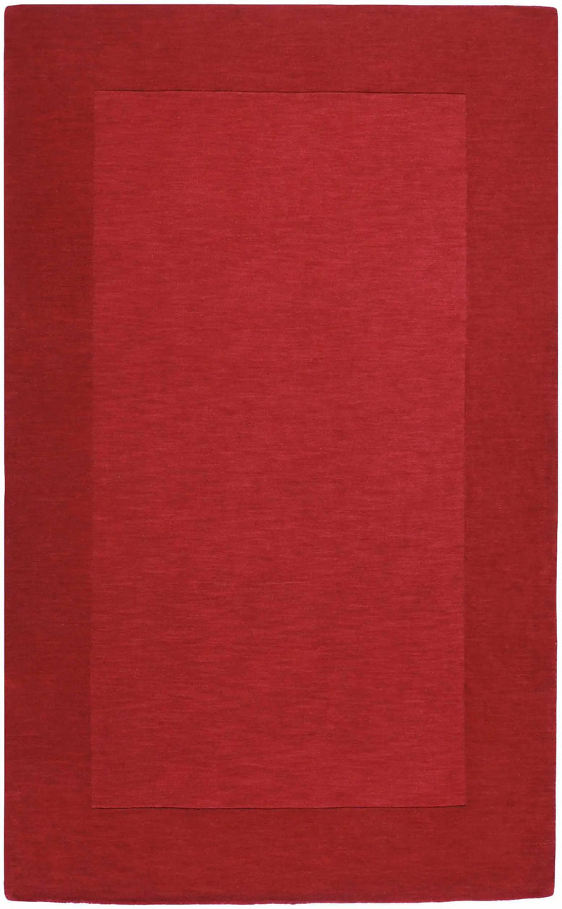 Bordered Solid Red Wool Rug by Boutique Rugs