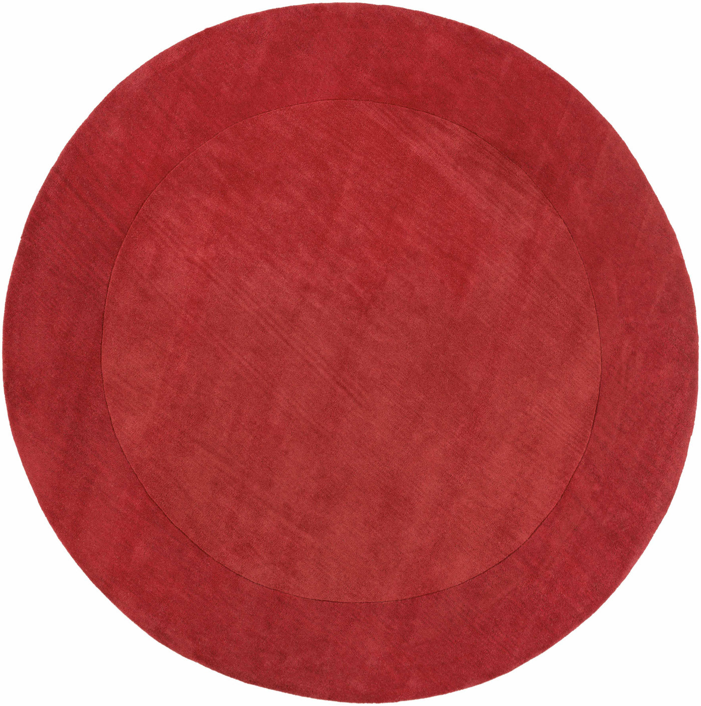 Bordered Solid Red Wool Rug by Boutique Rugs