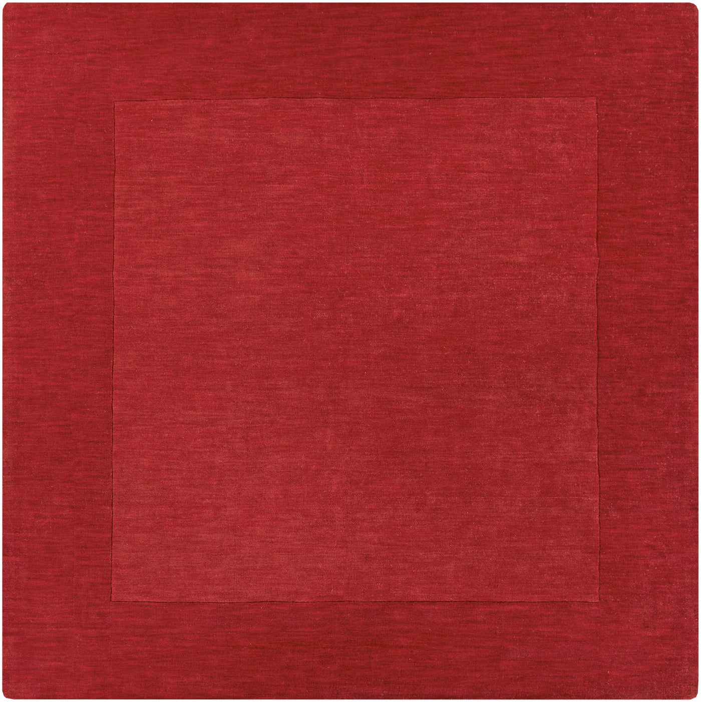 Bordered Solid Red Wool Rug by Boutique Rugs
