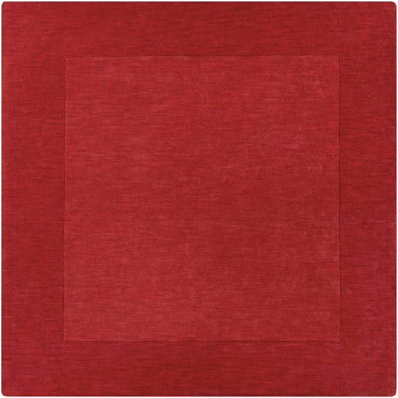 Bordered Solid Red Wool Rug by Boutique Rugs