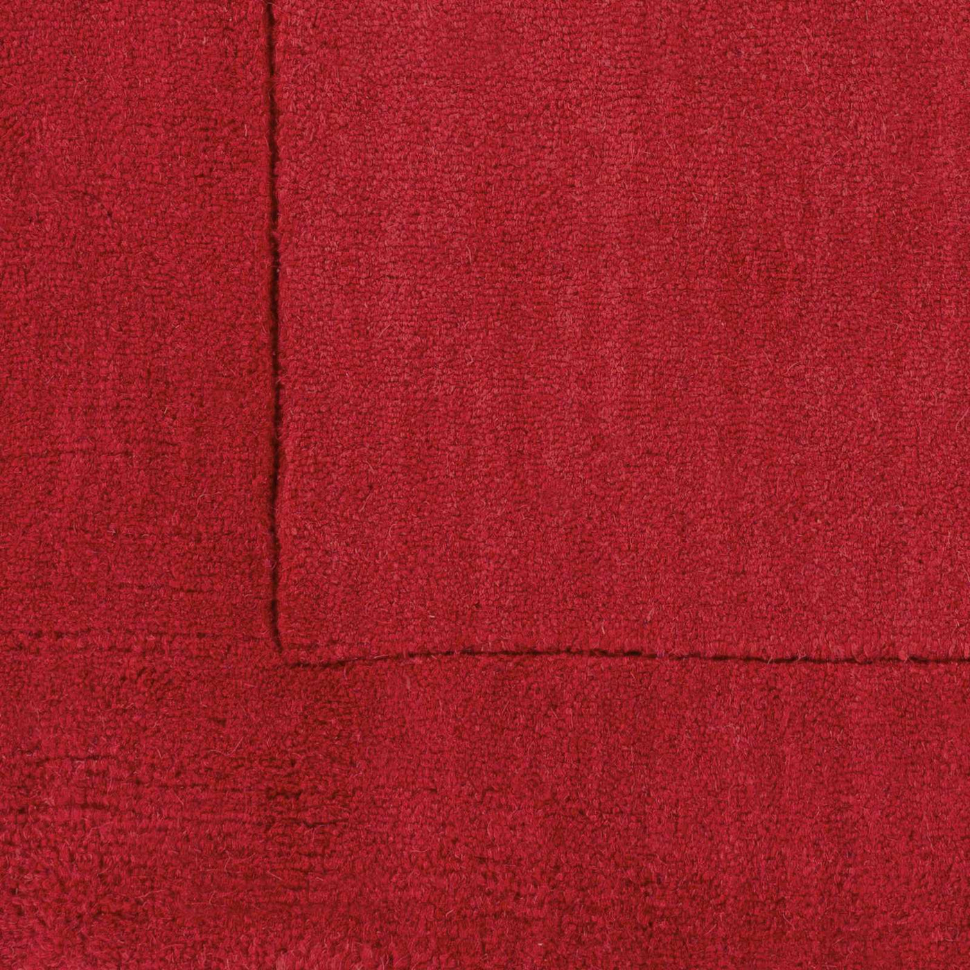 Bordered Solid Red Wool Rug by Boutique Rugs