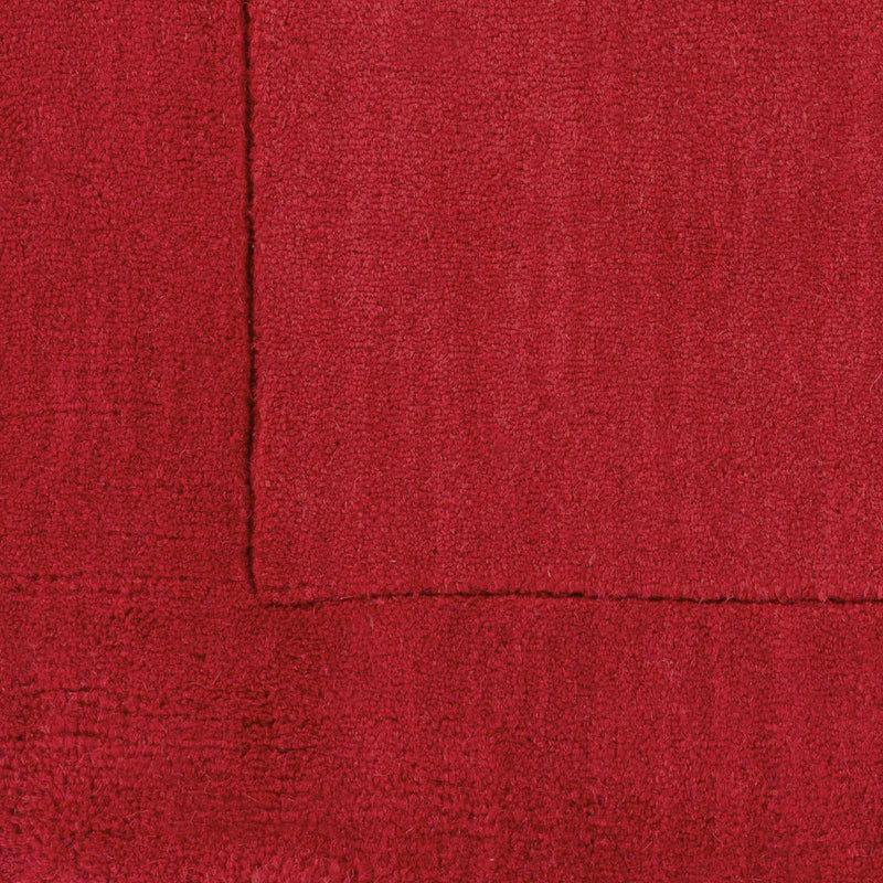 Bordered Solid Red Wool Rug by Boutique Rugs