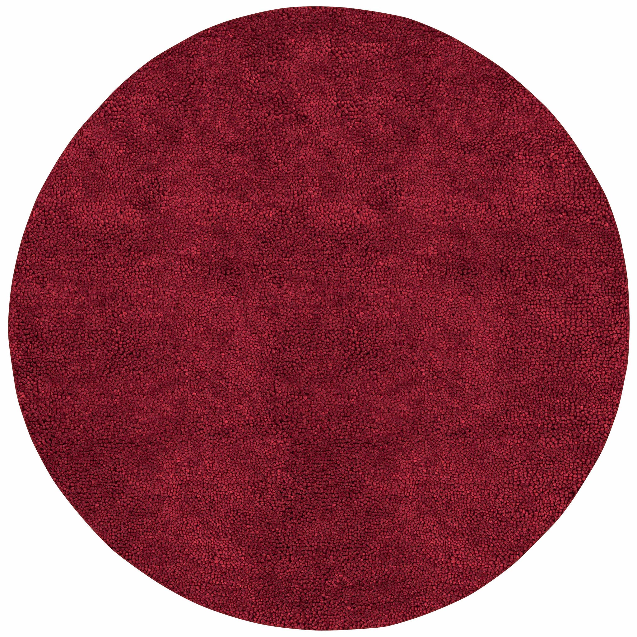 Frederika Solid Dark Red Wool Shag Rug - Clearance by Boutique Rugs