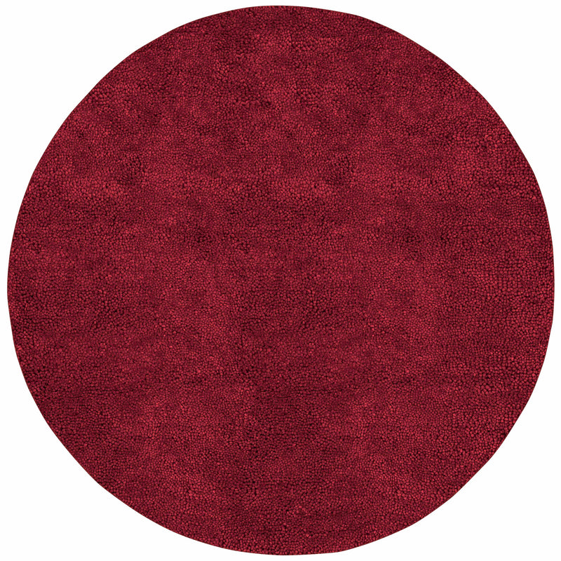 Frederika Solid Dark Red Wool Shag Rug - Clearance by Boutique Rugs