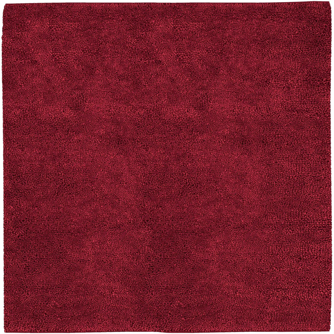 Frederika Solid Dark Red Wool Shag Rug - Clearance by Boutique Rugs
