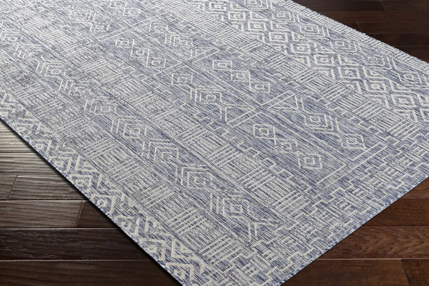 Epson Blue Indoor & Outdoor Rug - Clearance by Boutique Rugs