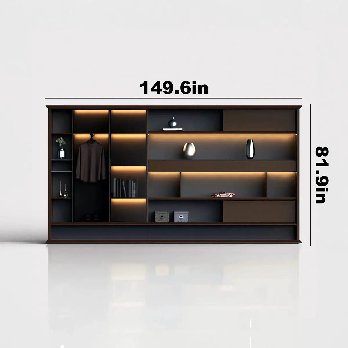 Altus · Office Library Wall Shelves w/ Integrated Lighting by Arc Grove