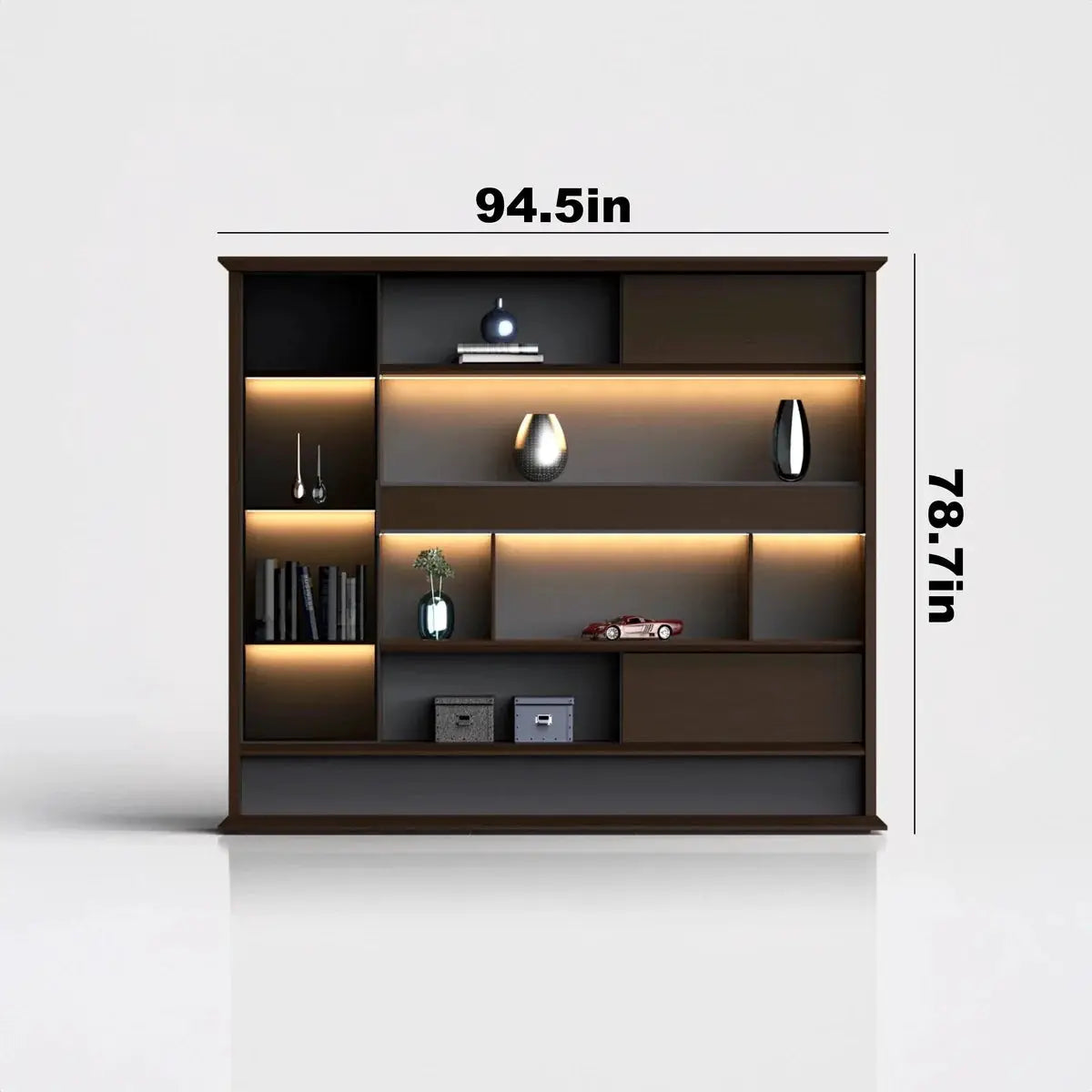 Altus · Office Library Wall Shelves w/ Integrated Lighting by Arc Grove