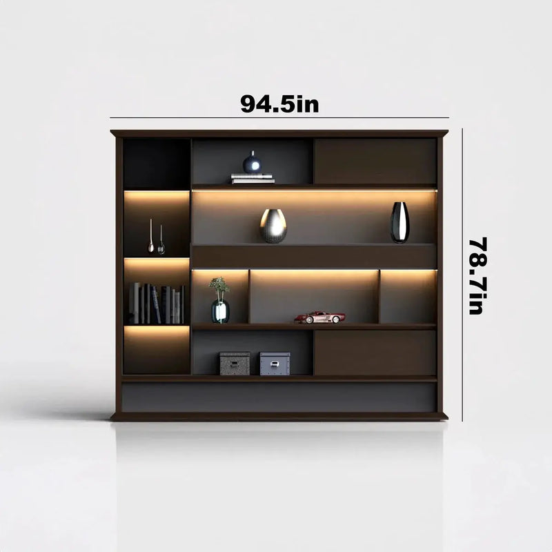 Altus · Office Library Wall Shelves w/ Integrated Lighting by Arc Grove