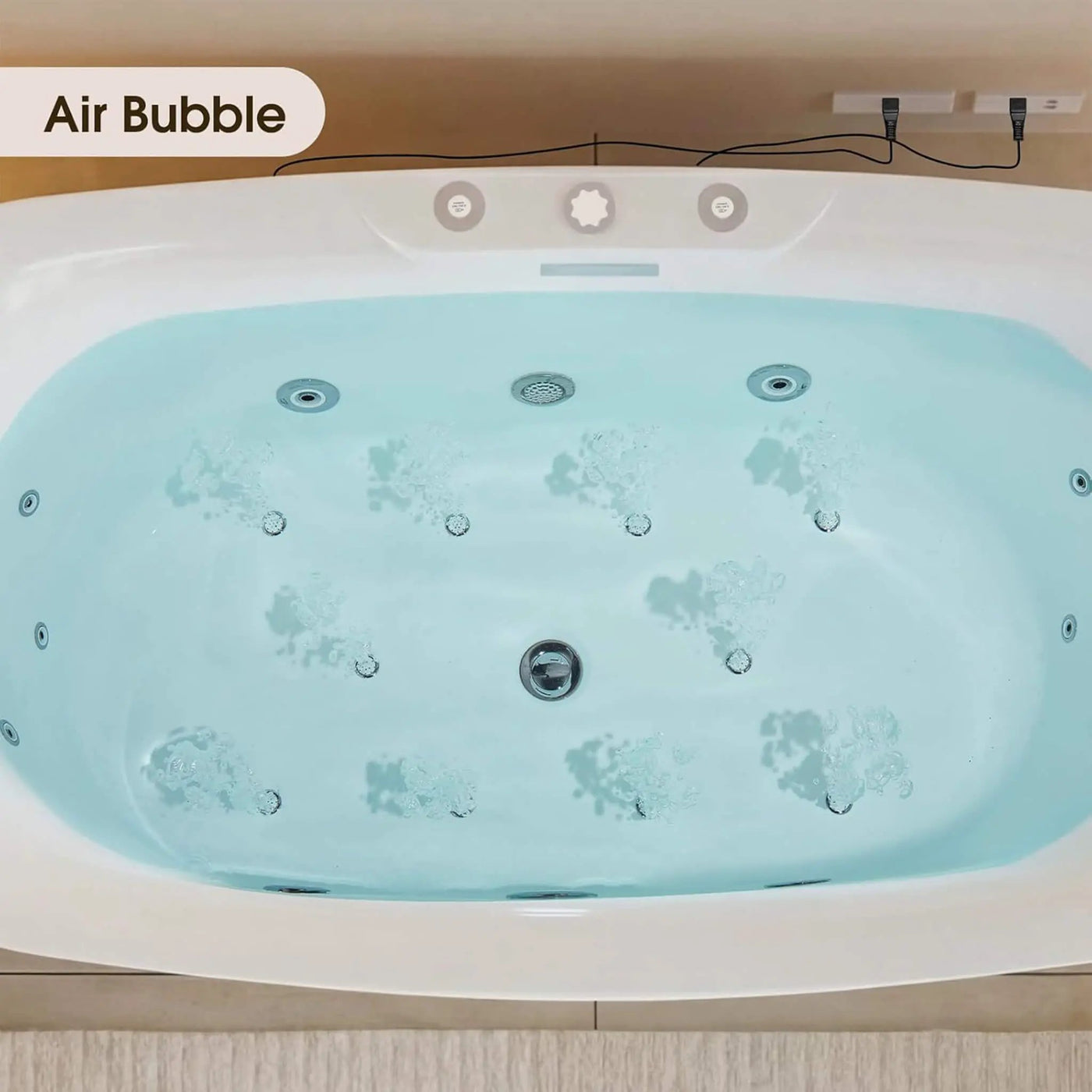 Nuvia Verano Freestanding Whirlpool Air Bubble LED Massage Bathtub (SAK47639) by SAKSBY WHOLESALE