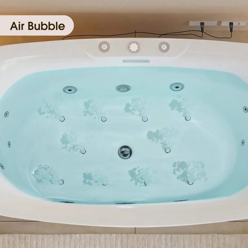 Nuvia Verano Freestanding Whirlpool Air Bubble LED Massage Bathtub (SAK47639) by SAKSBY WHOLESALE