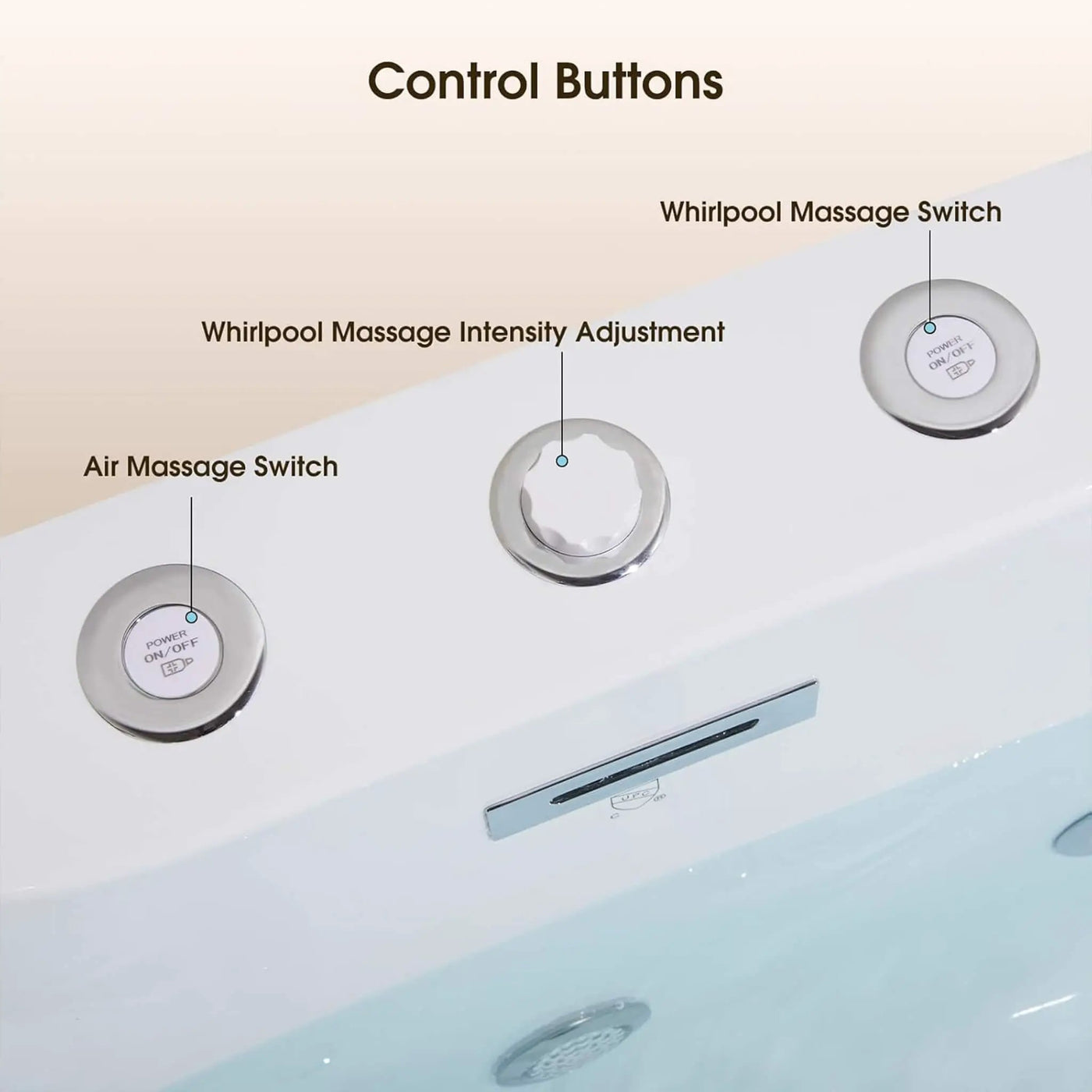 Nuvia Verano Freestanding Whirlpool Air Bubble LED Massage Bathtub (SAK47639) by SAKSBY WHOLESALE