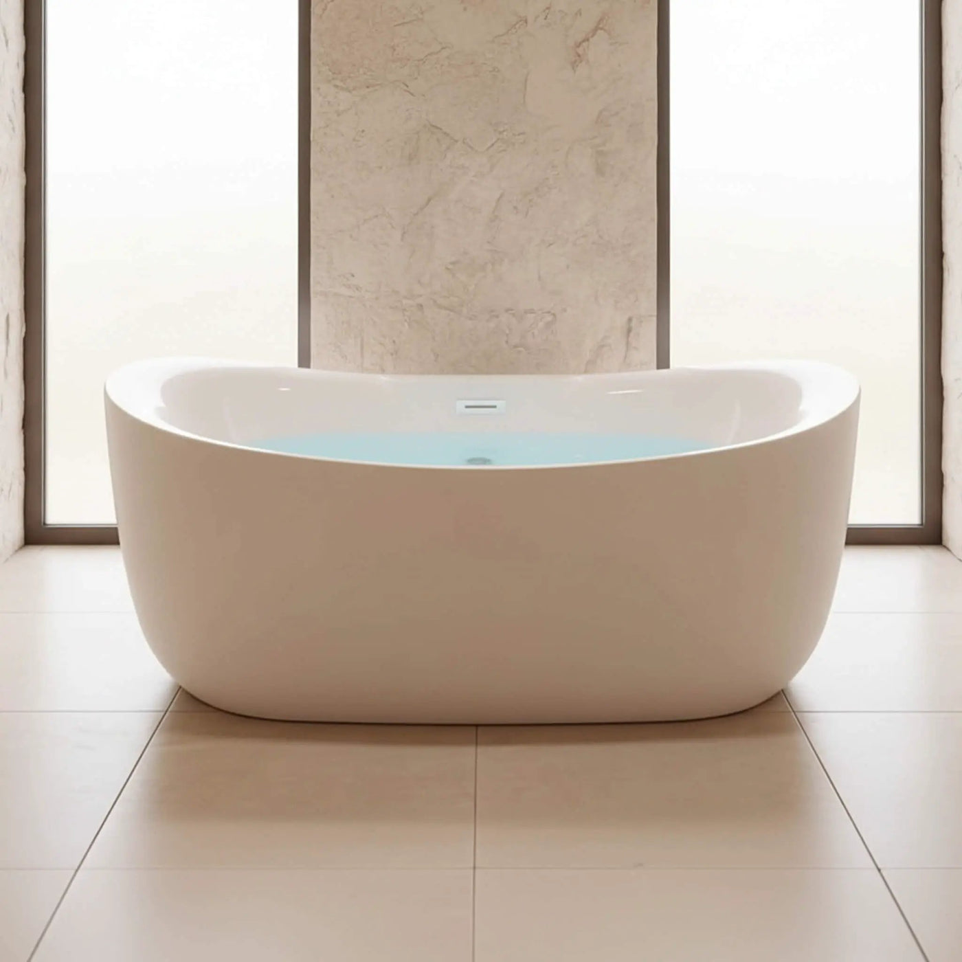 Nuvia Verano Freestanding Whirlpool Air Bubble LED Massage Bathtub (SAK47639) by SAKSBY WHOLESALE