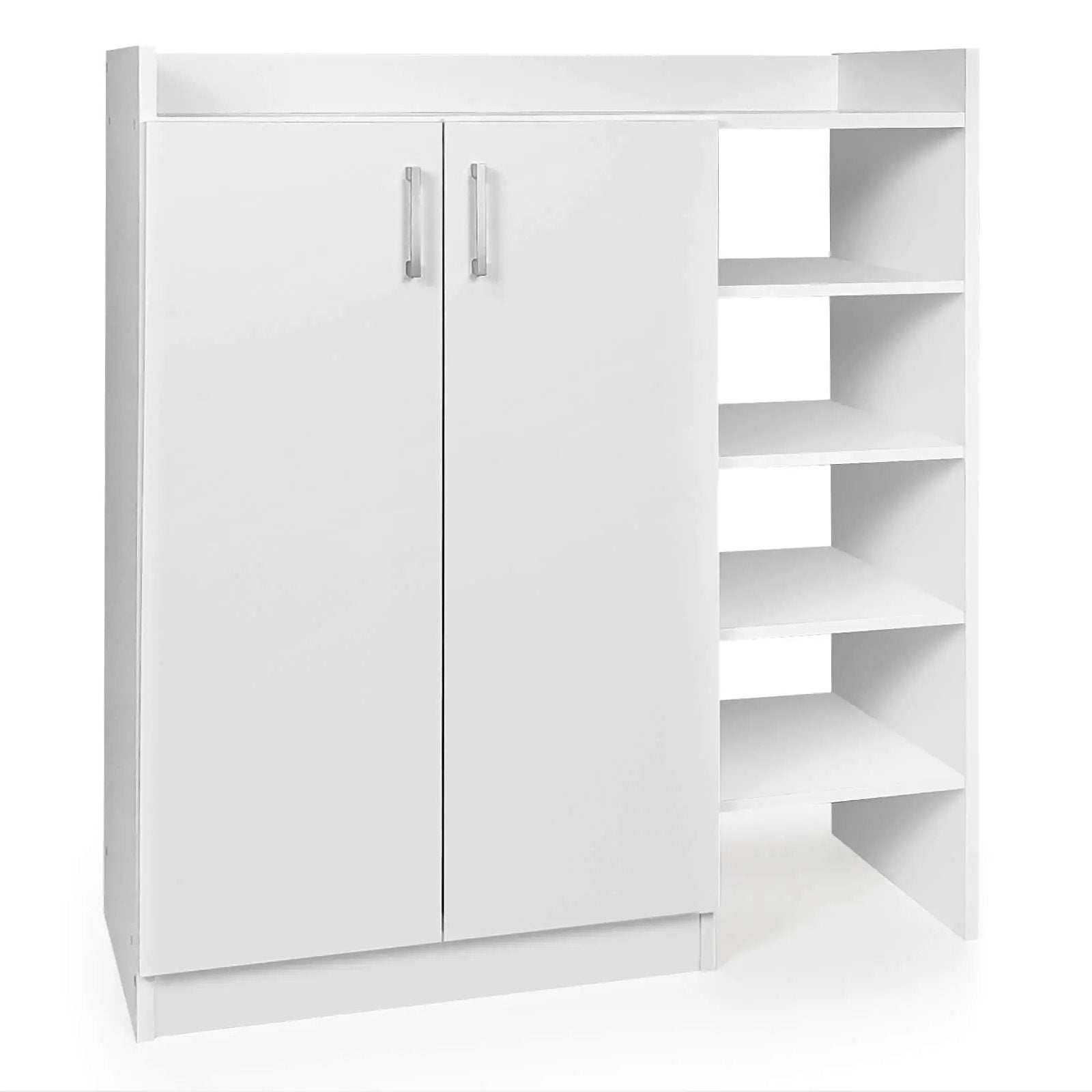 Freestanding Shoe Cabinet with 3-Postition Adjustable Shelves-White by DirectDeals