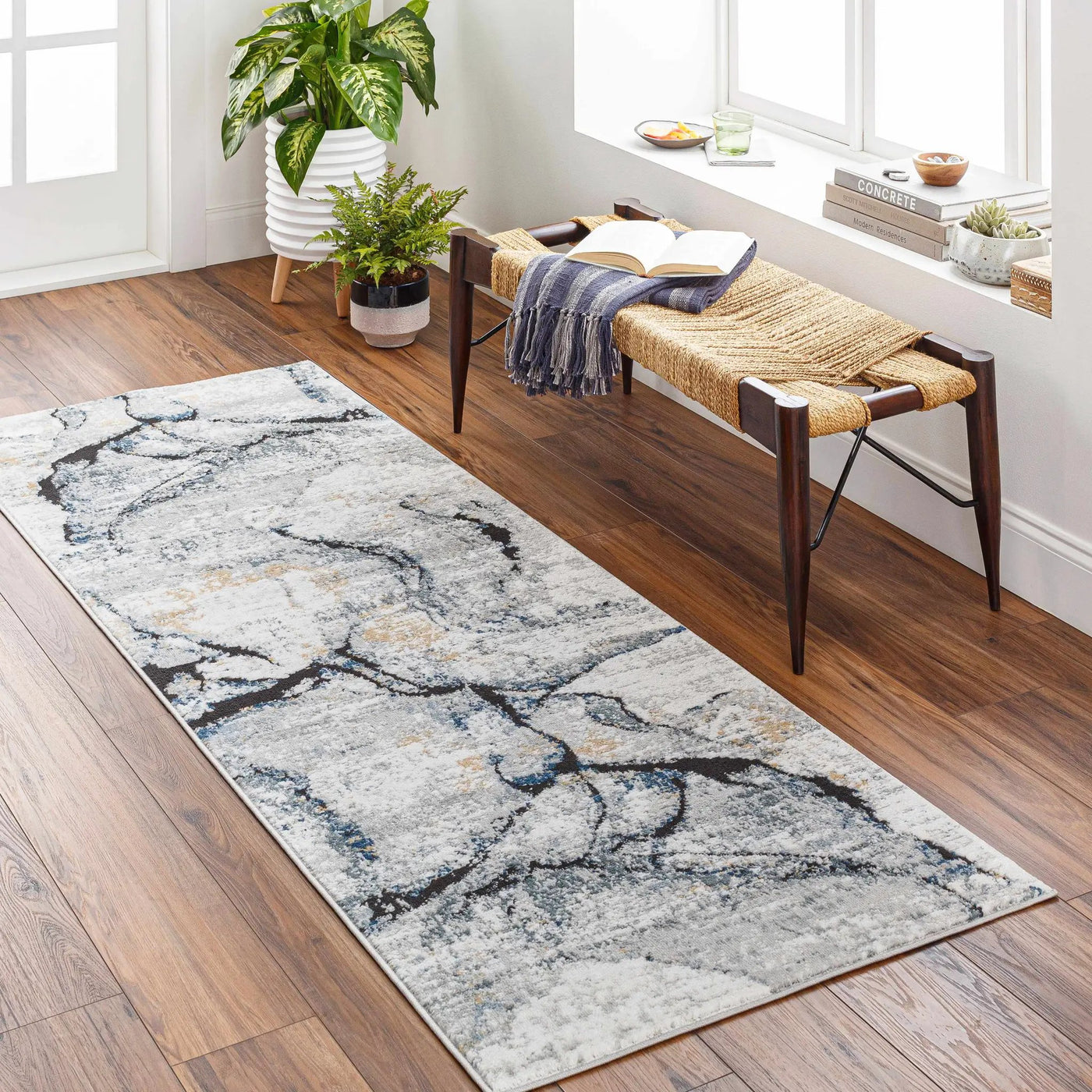 Fremantle Gray Marble Rug by Boutique Rugs