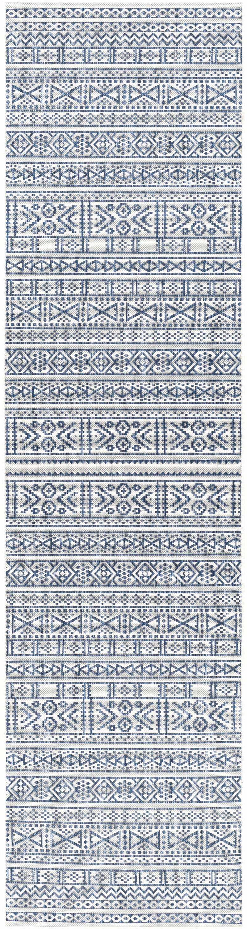 Freshwater White&Blue Outdoor Rug - Clearance by Boutique Rugs