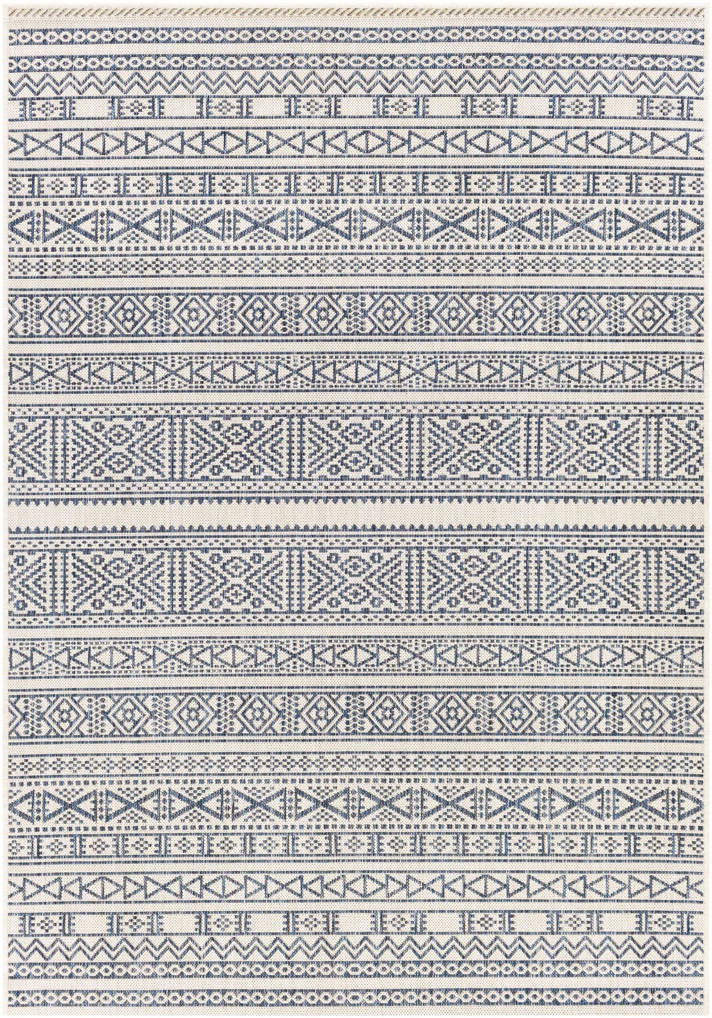 Freshwater White&Blue Outdoor Rug - Clearance by Boutique Rugs