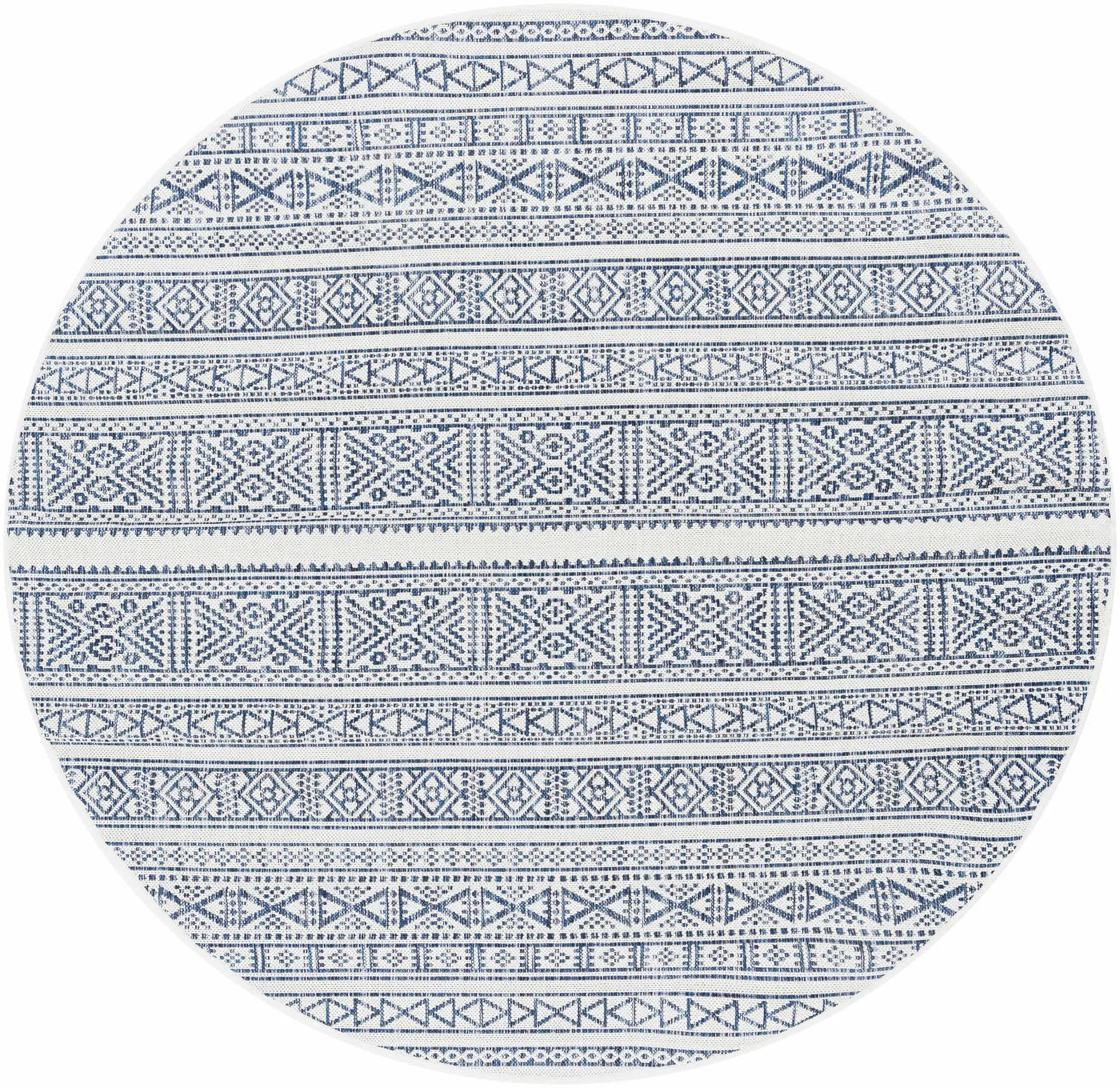 Freshwater White&Blue Outdoor Rug - Clearance by Boutique Rugs
