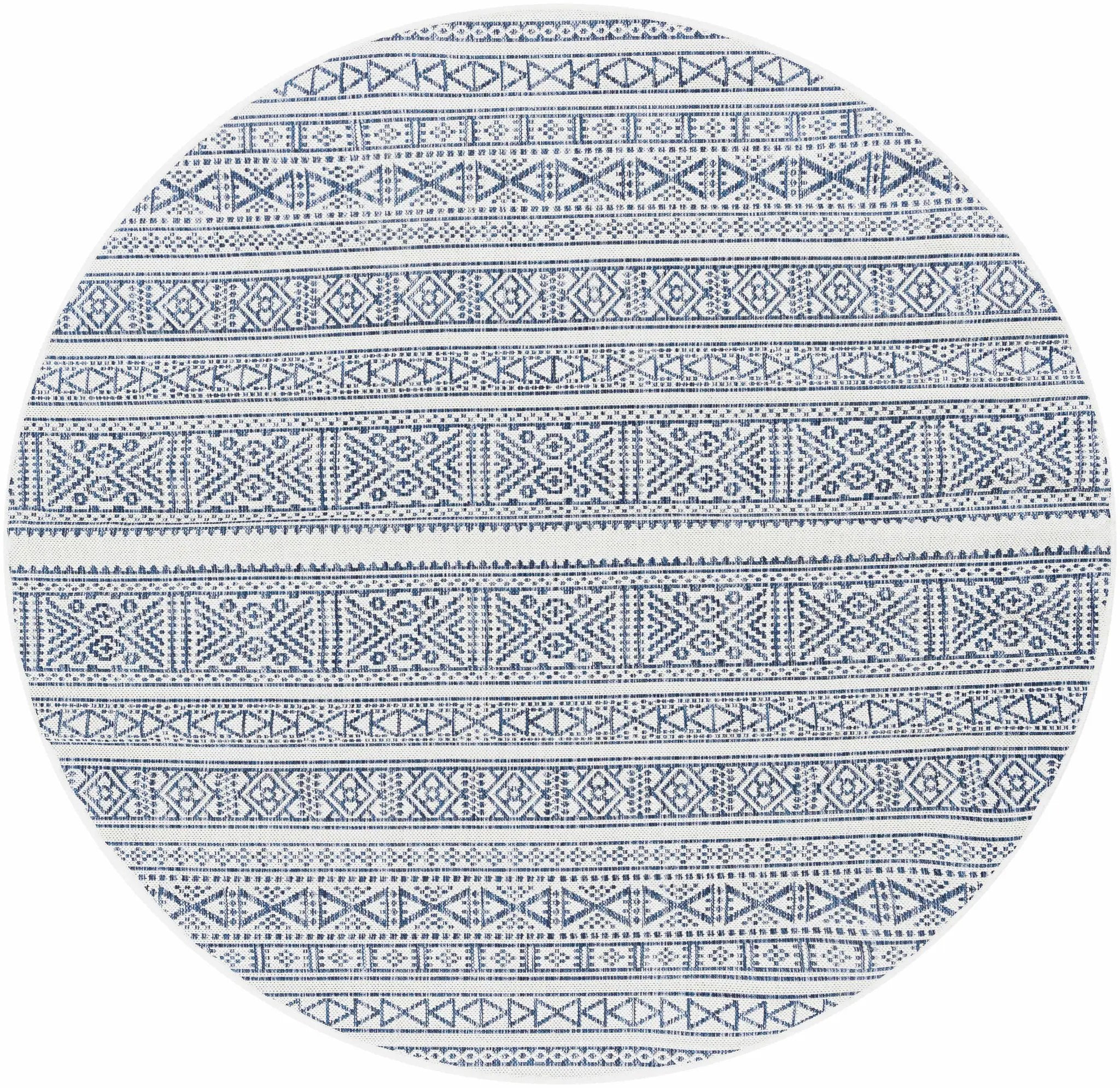 Freshwater White&Blue Outdoor Rug - Clearance by Boutique Rugs