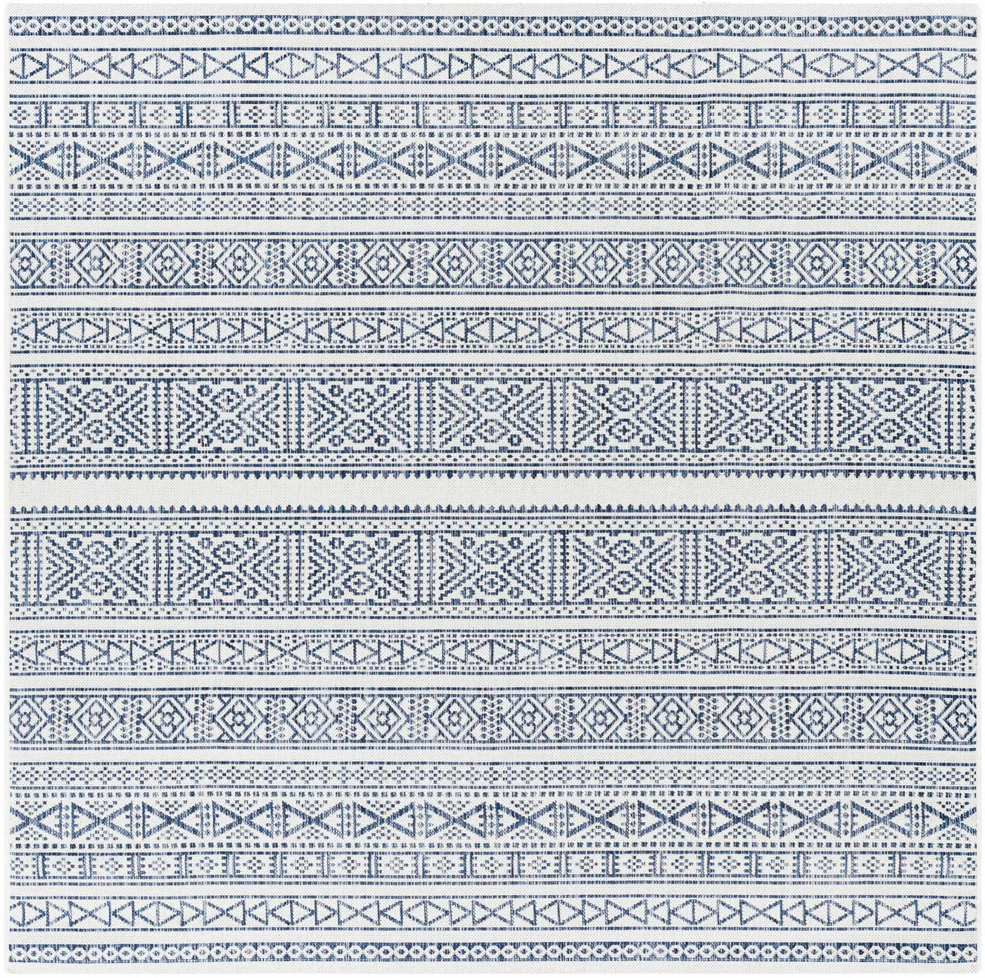 Freshwater White&Blue Outdoor Rug - Clearance by Boutique Rugs