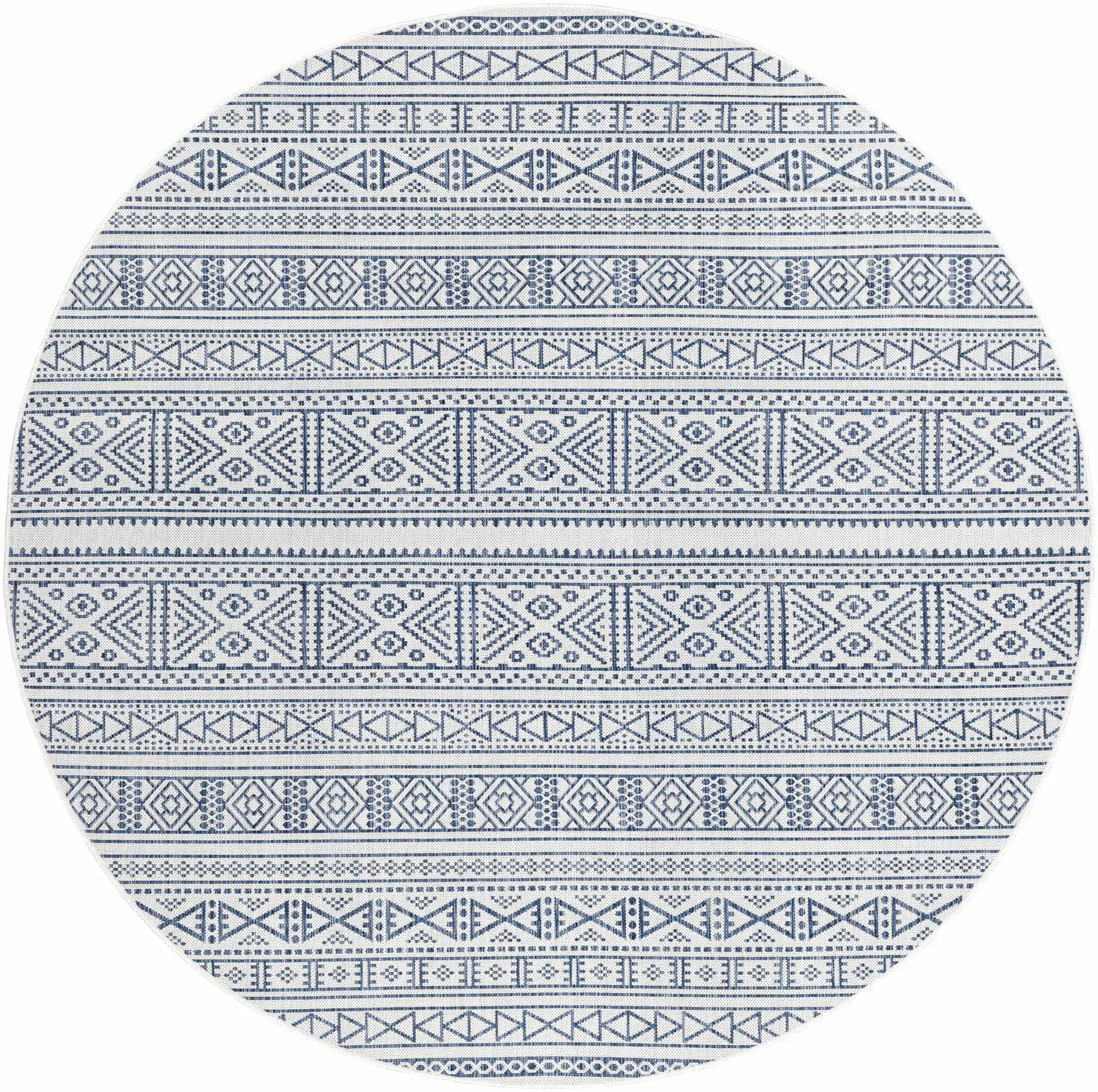 Freshwater White&Blue Outdoor Rug - Clearance by Boutique Rugs