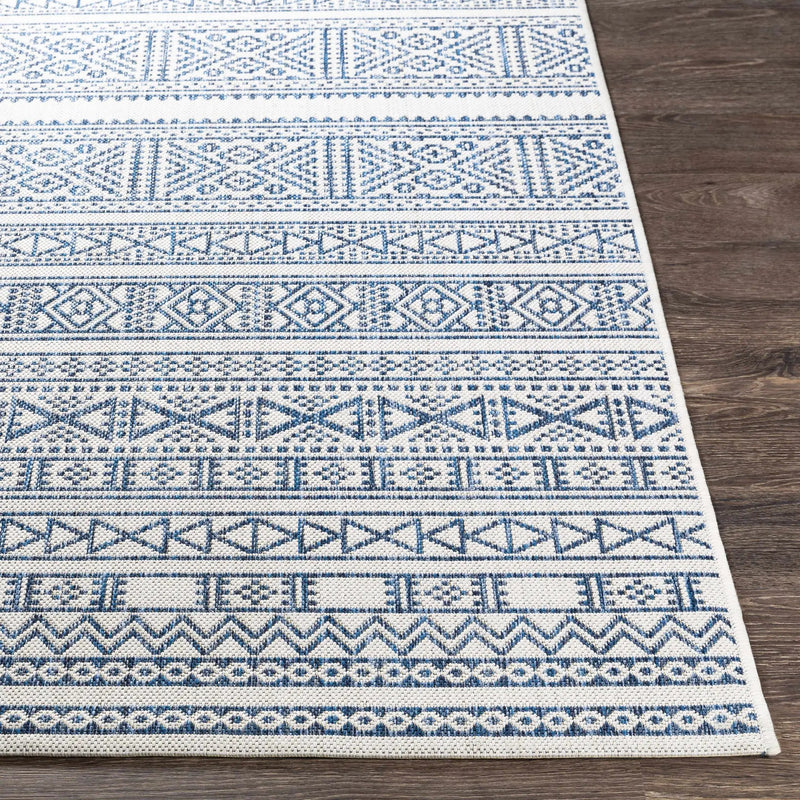 Freshwater White&Blue Outdoor Rug - Clearance by Boutique Rugs