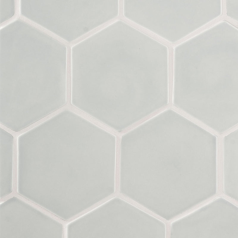 Pebble Glossy Hexagon 5 Ceramic Tiles 5 Ceramic Glossy 6x6 Tiles — 2