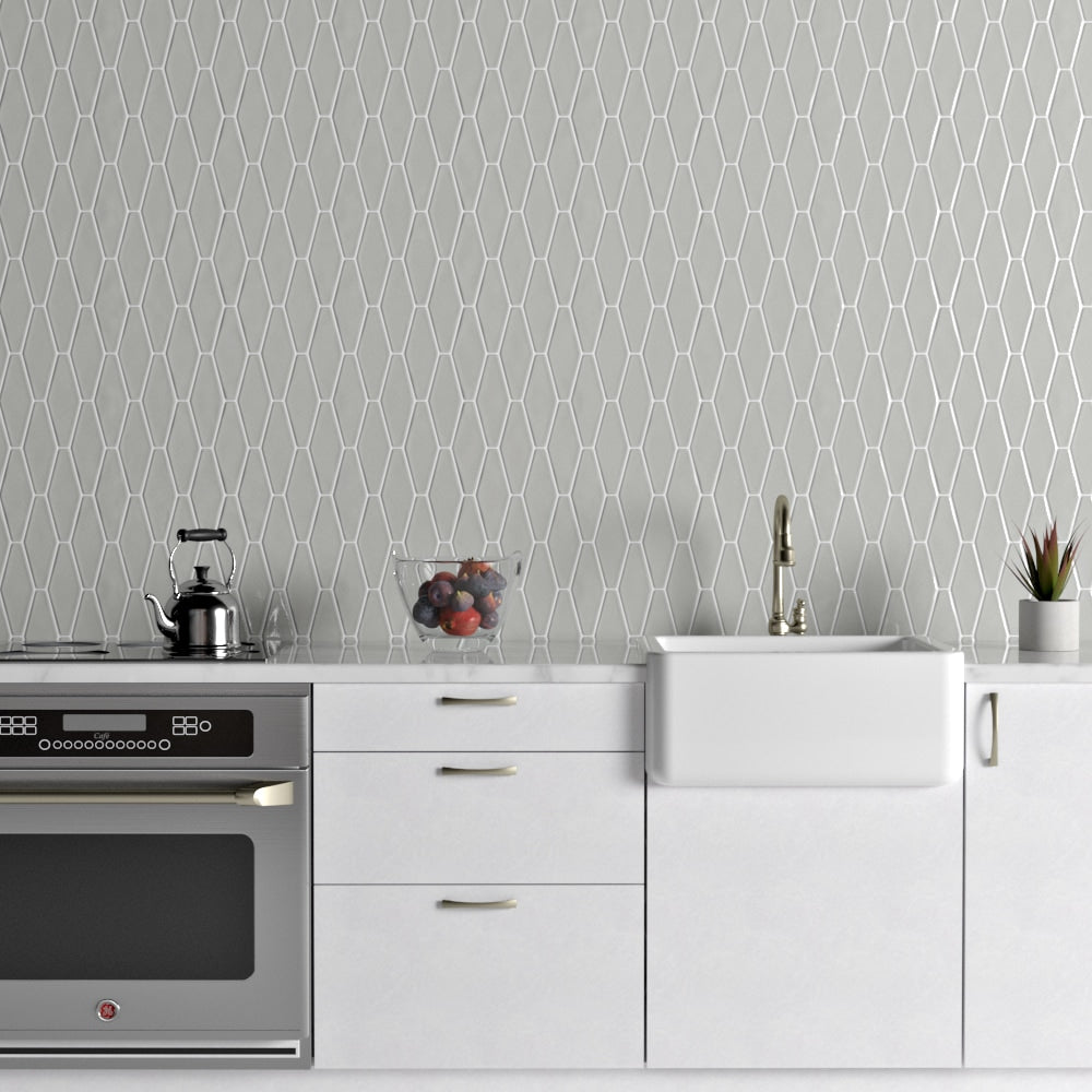 Pebble Glossy Longest Hexagon Ceramic Tiles 3x7 7/8 Ceramic Glossy 2x8 Tiles — 2