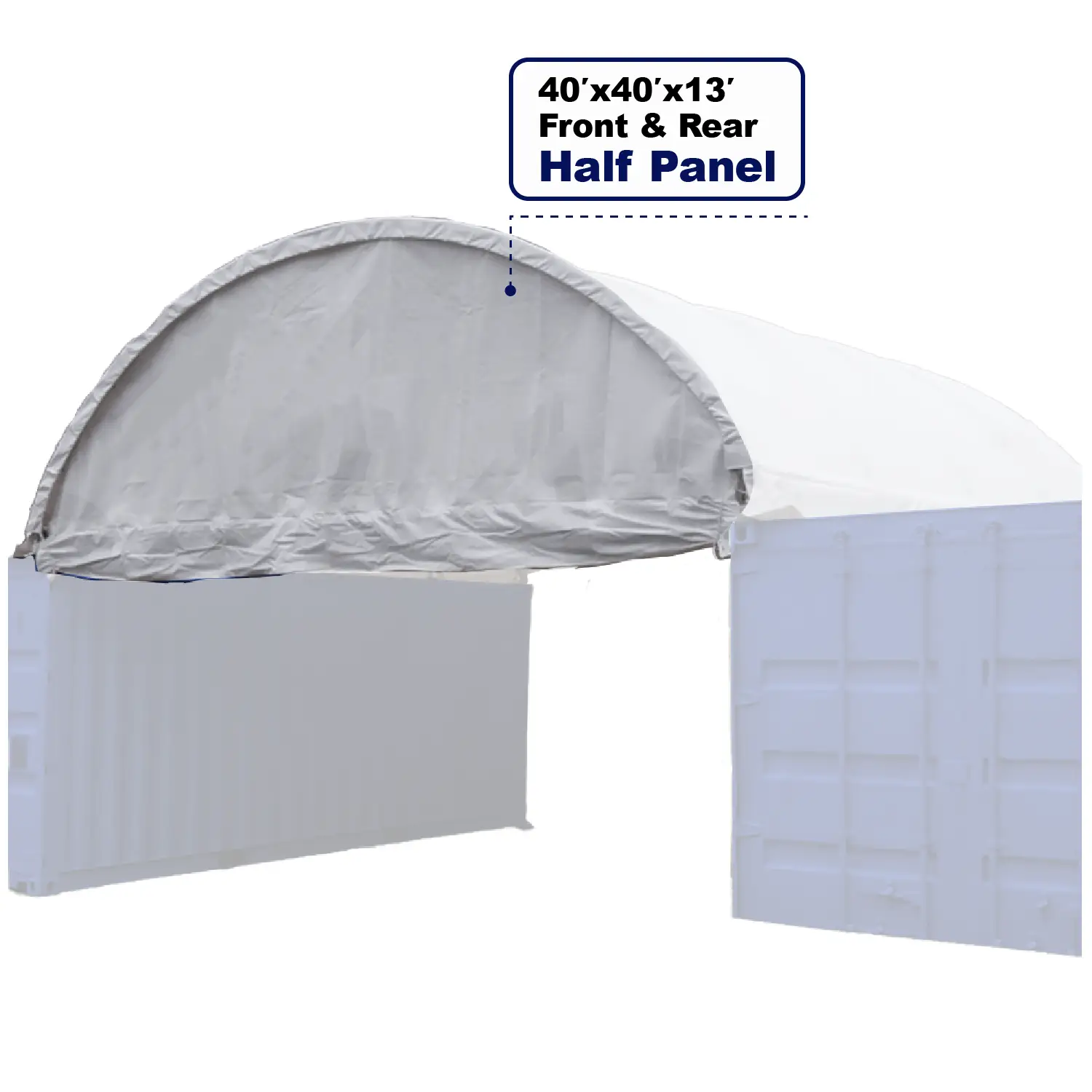 Front and Back Half Panels for Container Canopy Shelter 40'x40'x13' by Chery Industrial