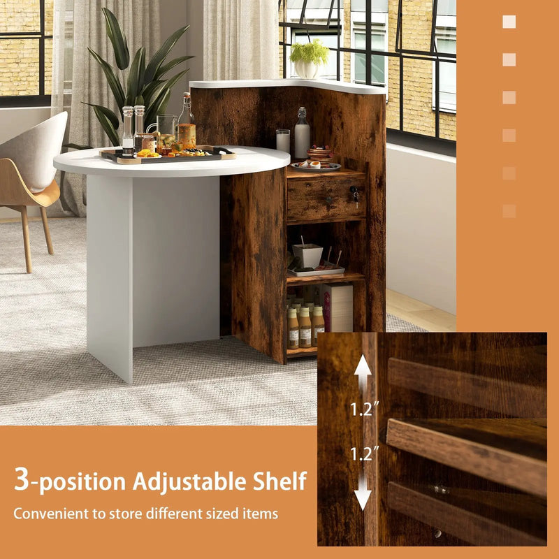 Front Reception Office Desk with Open Shelf and Drawer by DirectDeals