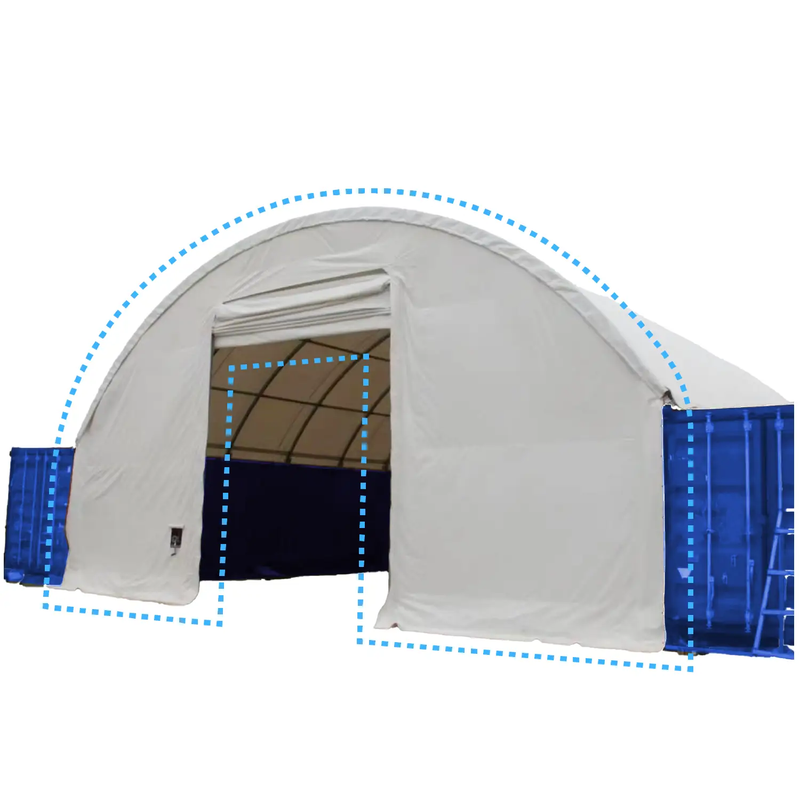 Front cover with Winch door for Shipping Container Canopy Shelter 40'x40'x11' by Chery Industrial