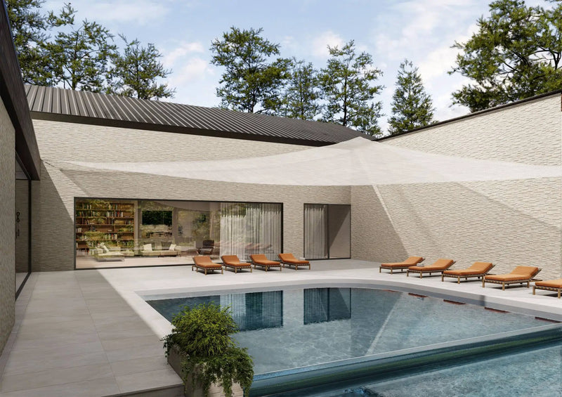 Frontier20 Arctic White Quartz Look Porcelain Pavers 24x48 by landmarkceramics