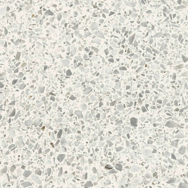 Frontier20 Diamond White L Shape Corner Closure Left Terrazzo Look Porcelain Moldings 12x24