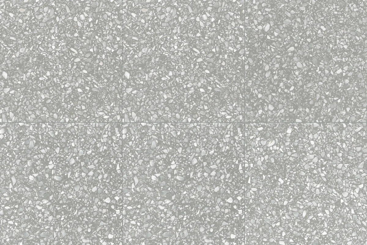 Frontier20 Fashion Grey Cover Terrazzo Look Porcelain Moldings 12x24 by landmarkceramics
