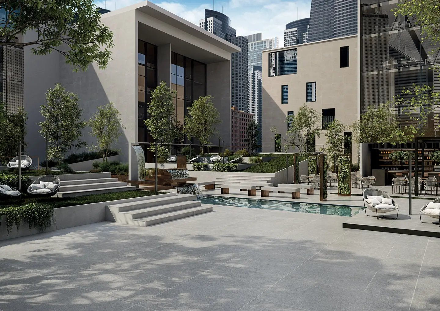 Frontier20 Indiana Grey Select Limestone Look Porcelain Pavers 12x24 by landmarkceramics