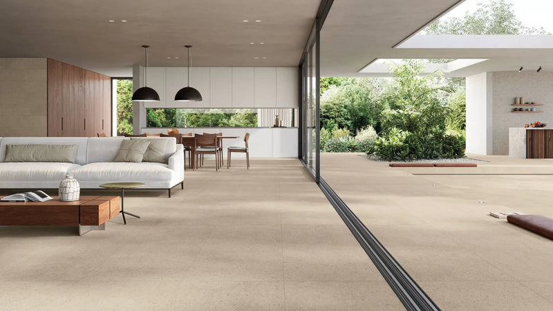 Frontier20 Sand Limestone Look Porcelain Pavers 12x24 by landmarkceramics