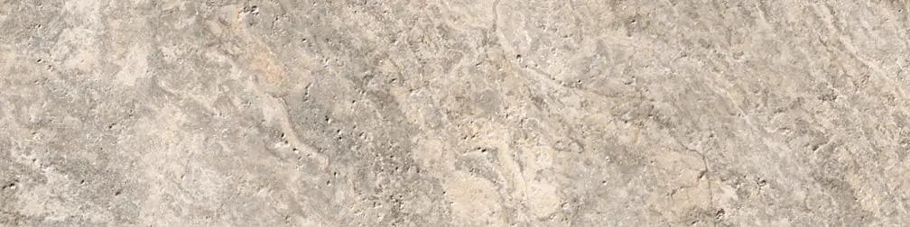 Frontier20 Travertine Cross Cut Silver Grip Stair Tread Bullnose Look Porcelain Moldings 12x48 by landmarkceramics