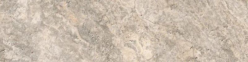 Frontier20 Travertine Cross Cut Silver Grip Stair Tread Bullnose Look Porcelain Moldings 12x48 by landmarkceramics