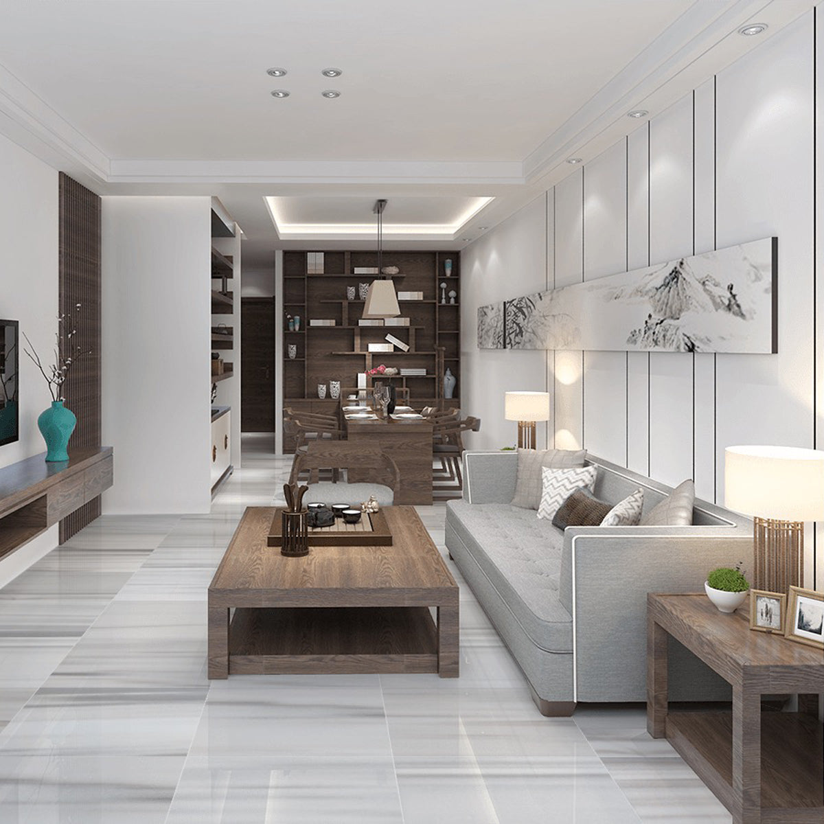Mink White Polished Marble Tiles 24x24 Marble Polished 24x24 Tiles — 5