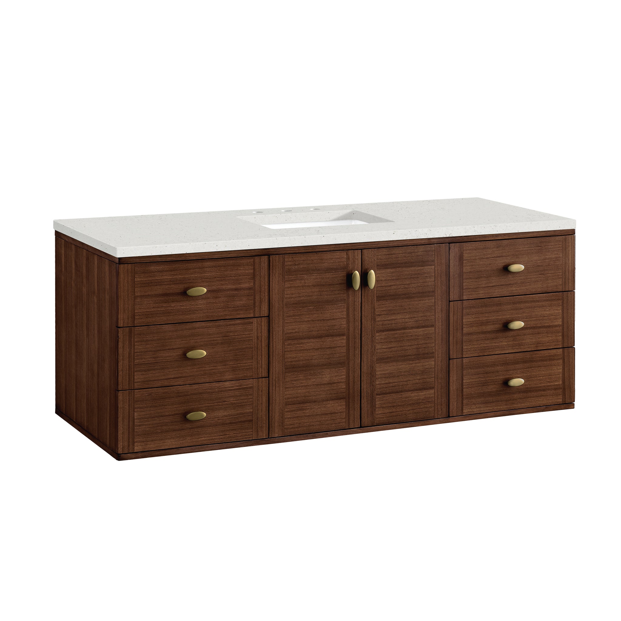 James Martin Amberly 60" Dual Mount Single Bathroom Vanity, Mid-Century Walnut by James Martin