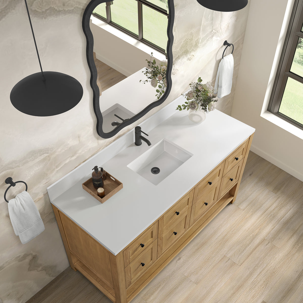 James Martin Breckenridge 60" Single Bathroom Vanity, Light Natural Oak, view 40